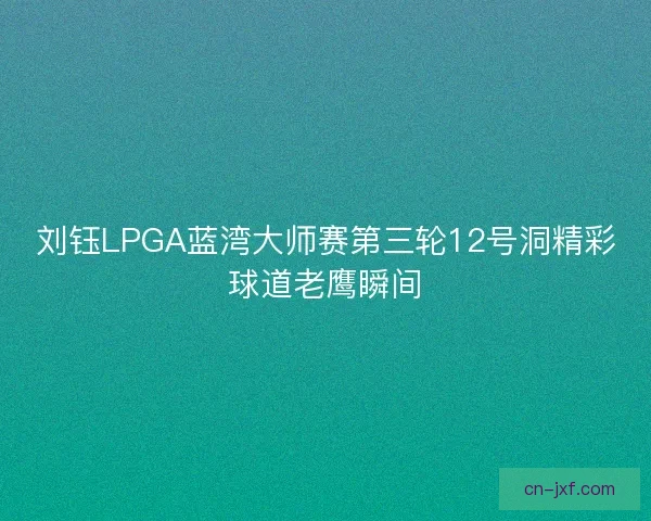 刘钰LPGA蓝湾大师赛第三轮12号洞精彩球道老鹰瞬间