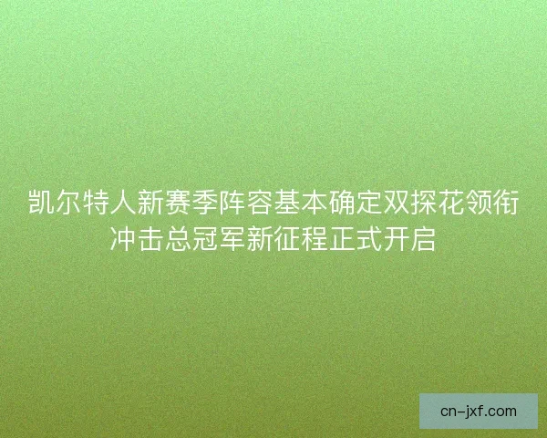 凯尔特人新赛季阵容基本确定双探花领衔冲击总冠军新征程正式开启 凯尔特人新赛季阵容基本确定双探花领衔冲击总冠军新征程正式开启